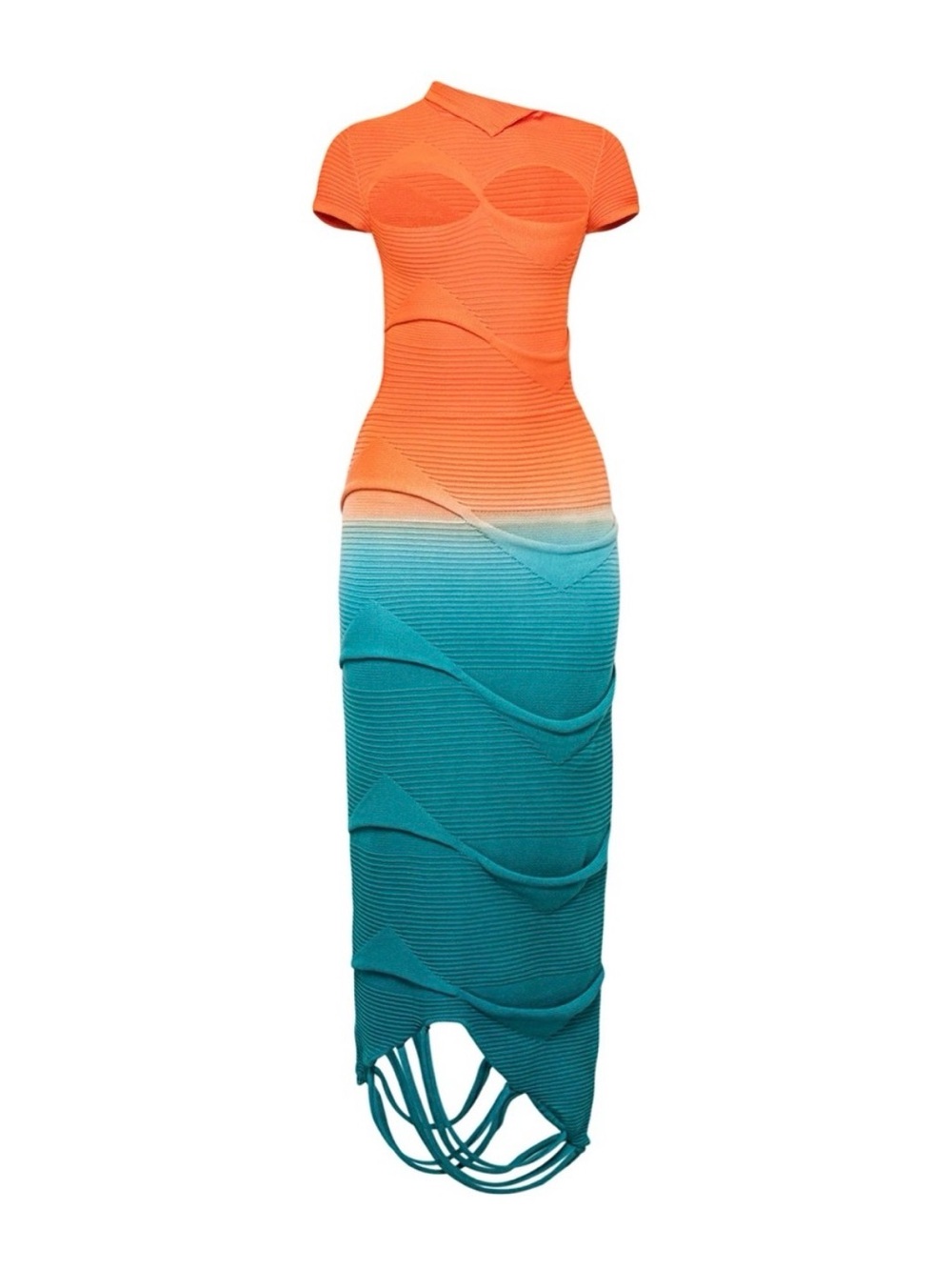 Hanifa Orange to Teal Ombre Dress